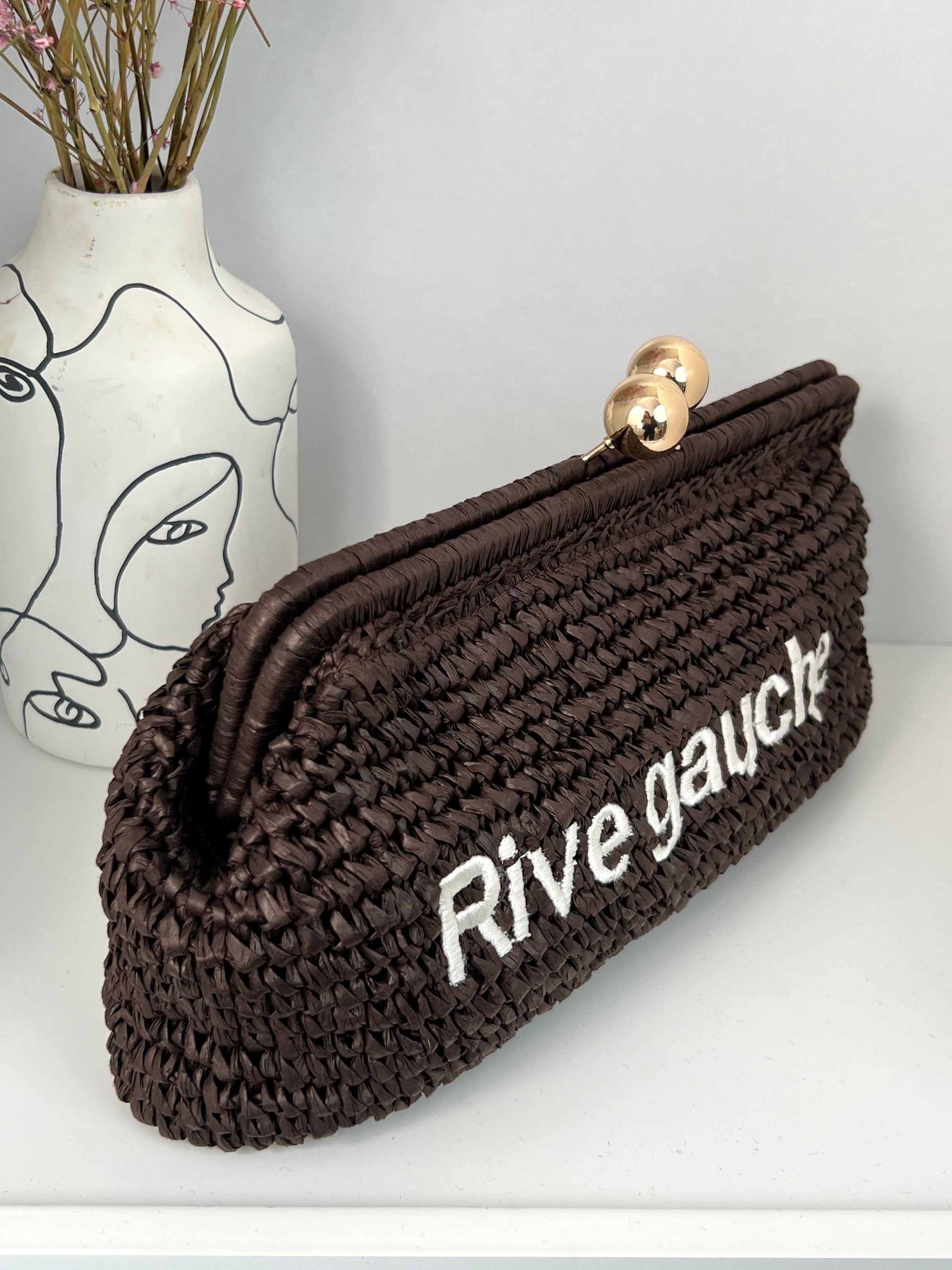 Brown pouch bag: Rive Gauche