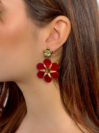 Boucles d'oreilles rouges : Floria - Loïcia