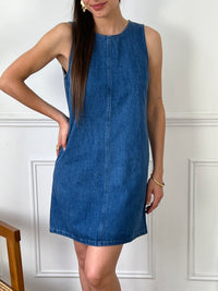 Robe courte en jean bleue : Helga