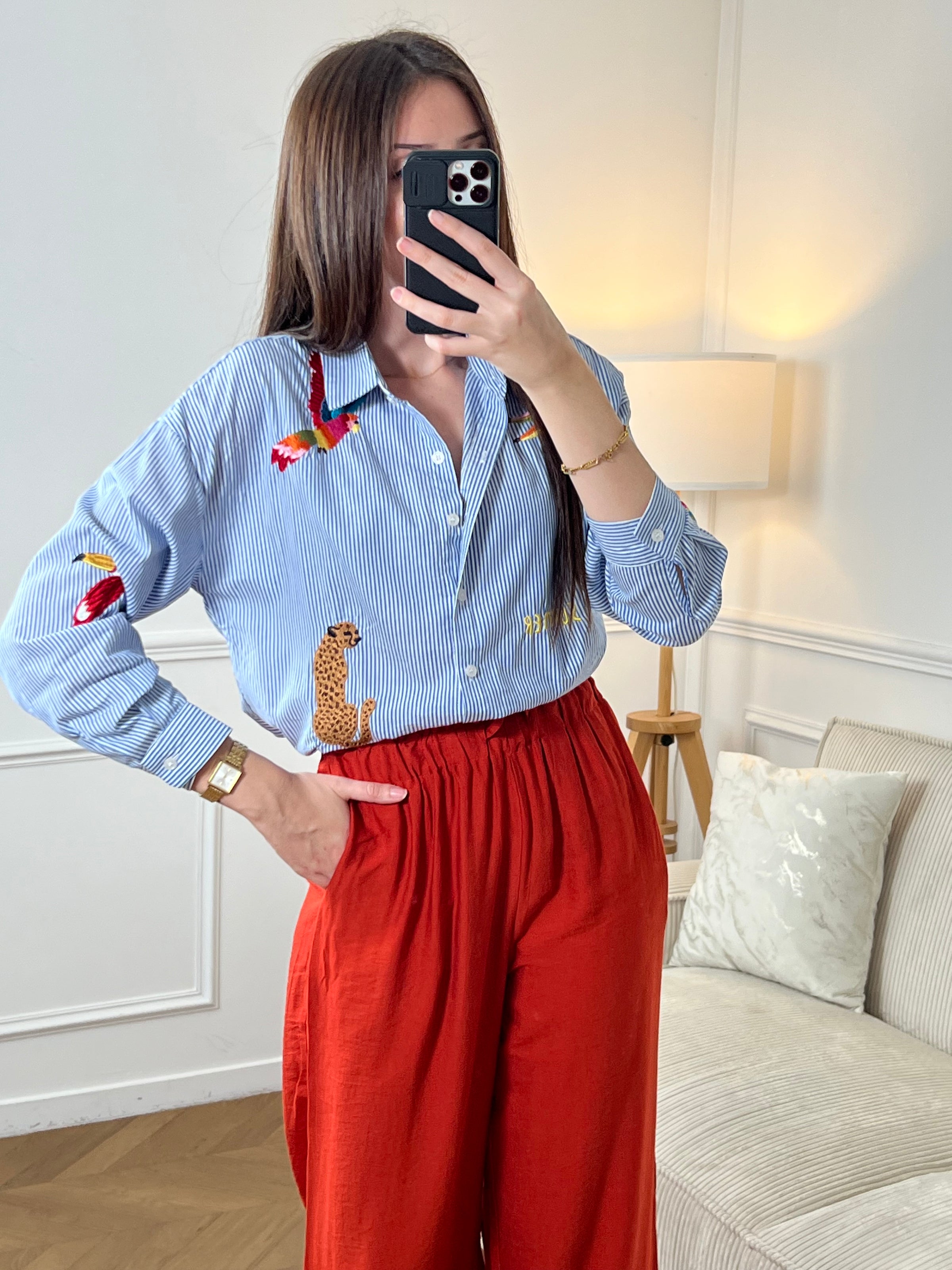 Pantalon terracotta : Neli