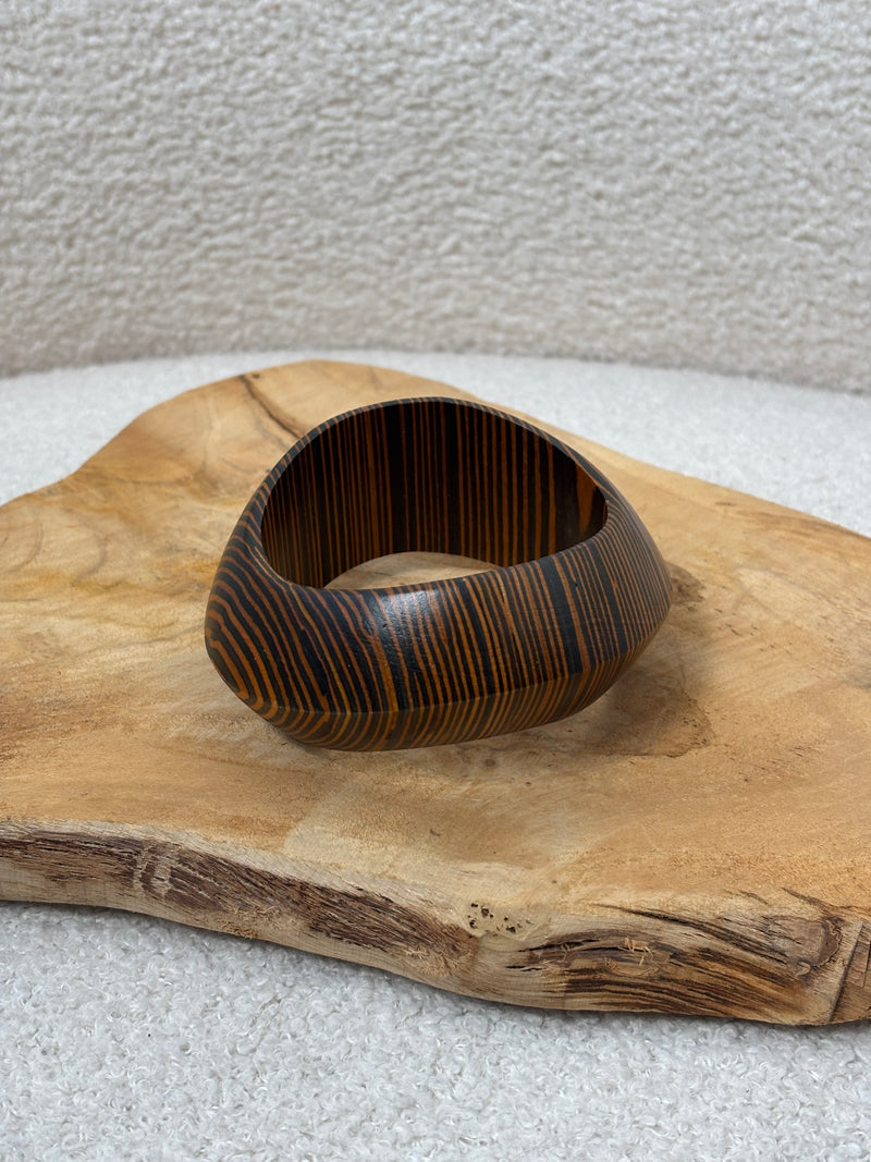 Bracelet marron et noir effet bois : Evie