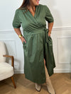 Robe portefeuille kaki : Jacynthe