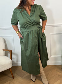 Robe portefeuille kaki : Jacynthe