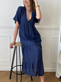 Langes, marineblaues Kleid: Aylan