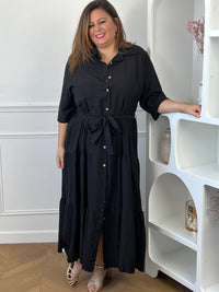 Robe longue noire grande taille : Emie