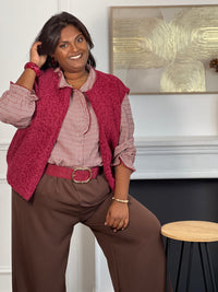 Chemise bordeaux à motifs grande taille : Angelia