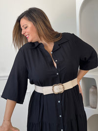 Robe longue noire grande taille : Emie