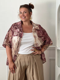 Chemise bordeaux à motifs grande taille : Thalia