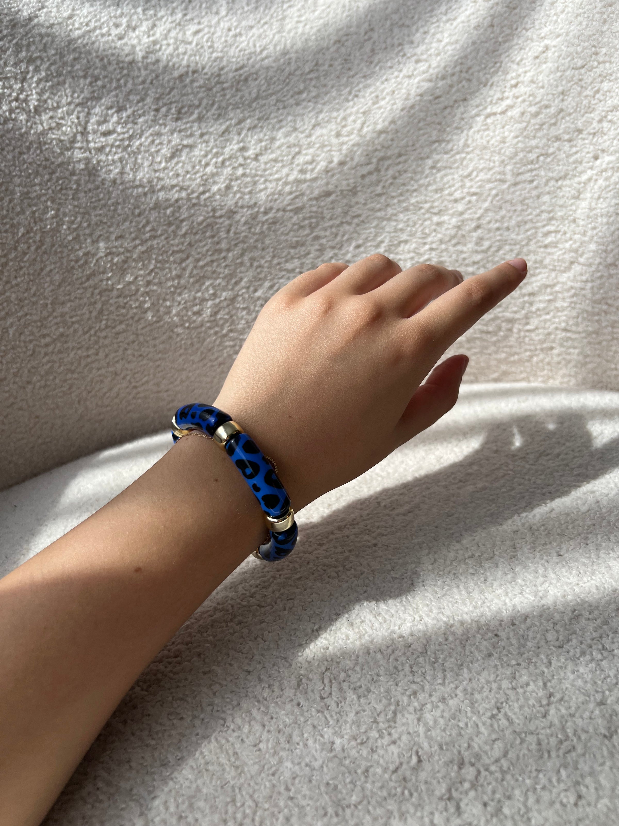 Bracelet bleu léopard : Giulia