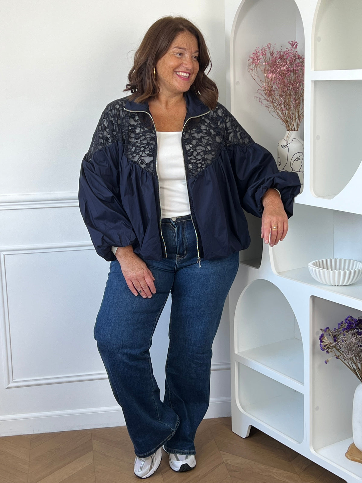 Veste bleu marine grande taille : Lilia