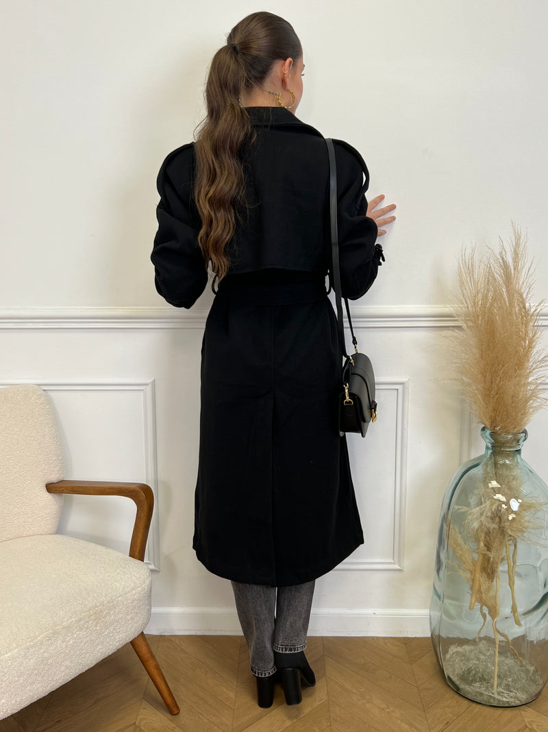 Manteau long noir : Anais