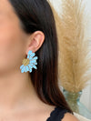 Boucles d'oreilles bleues et dorées : Reina