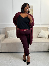 Pantalon bordeaux grande taille : Diego