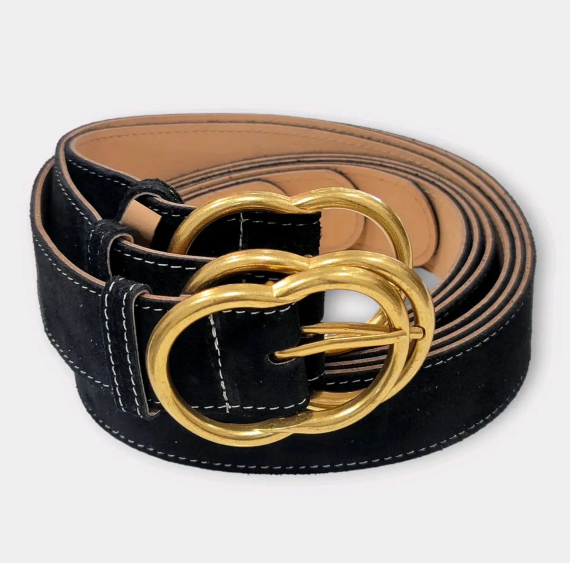 Ceinture noire en cuir : Sam