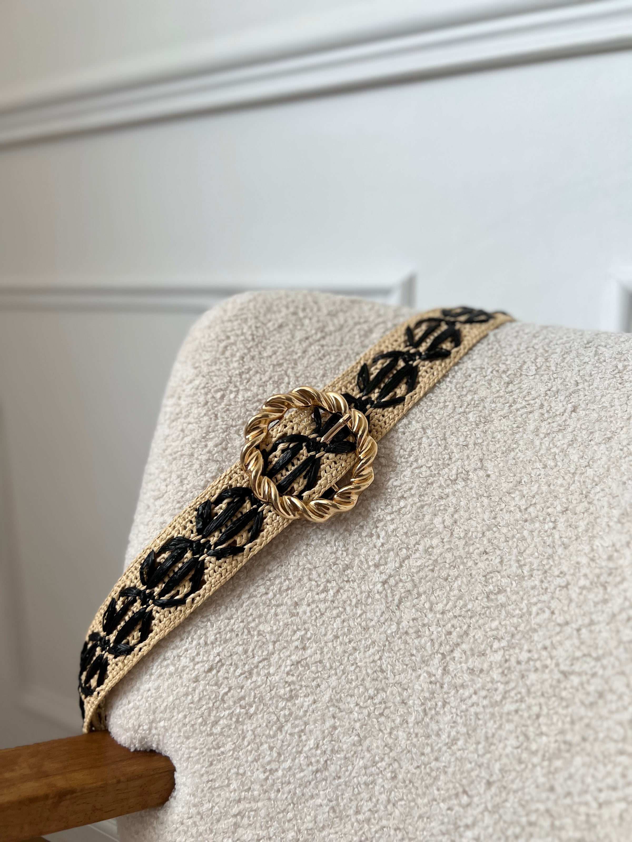 Ceinture beige et noire grande taille : Lyna
