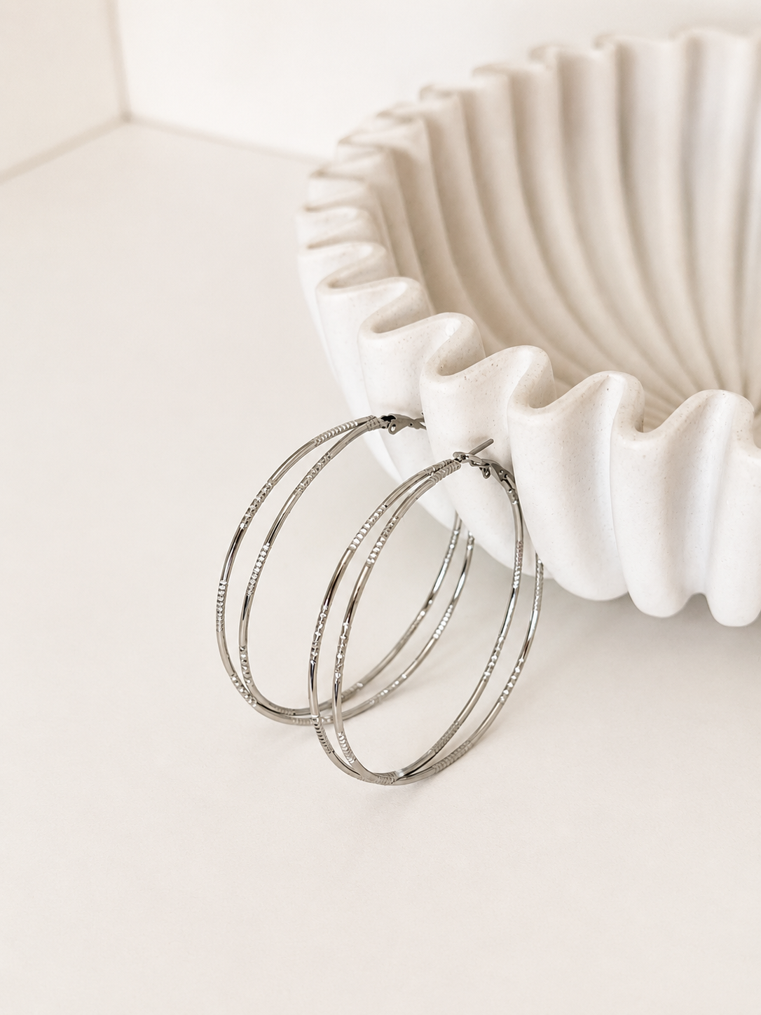 Boucles d'oreilles créoles argentées : Lenai