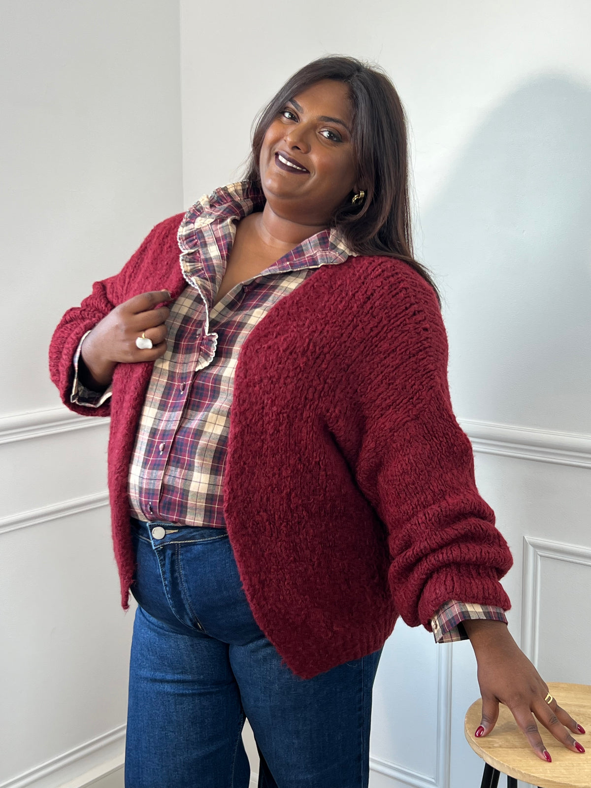 Gilet bordeaux grande taille : Alie