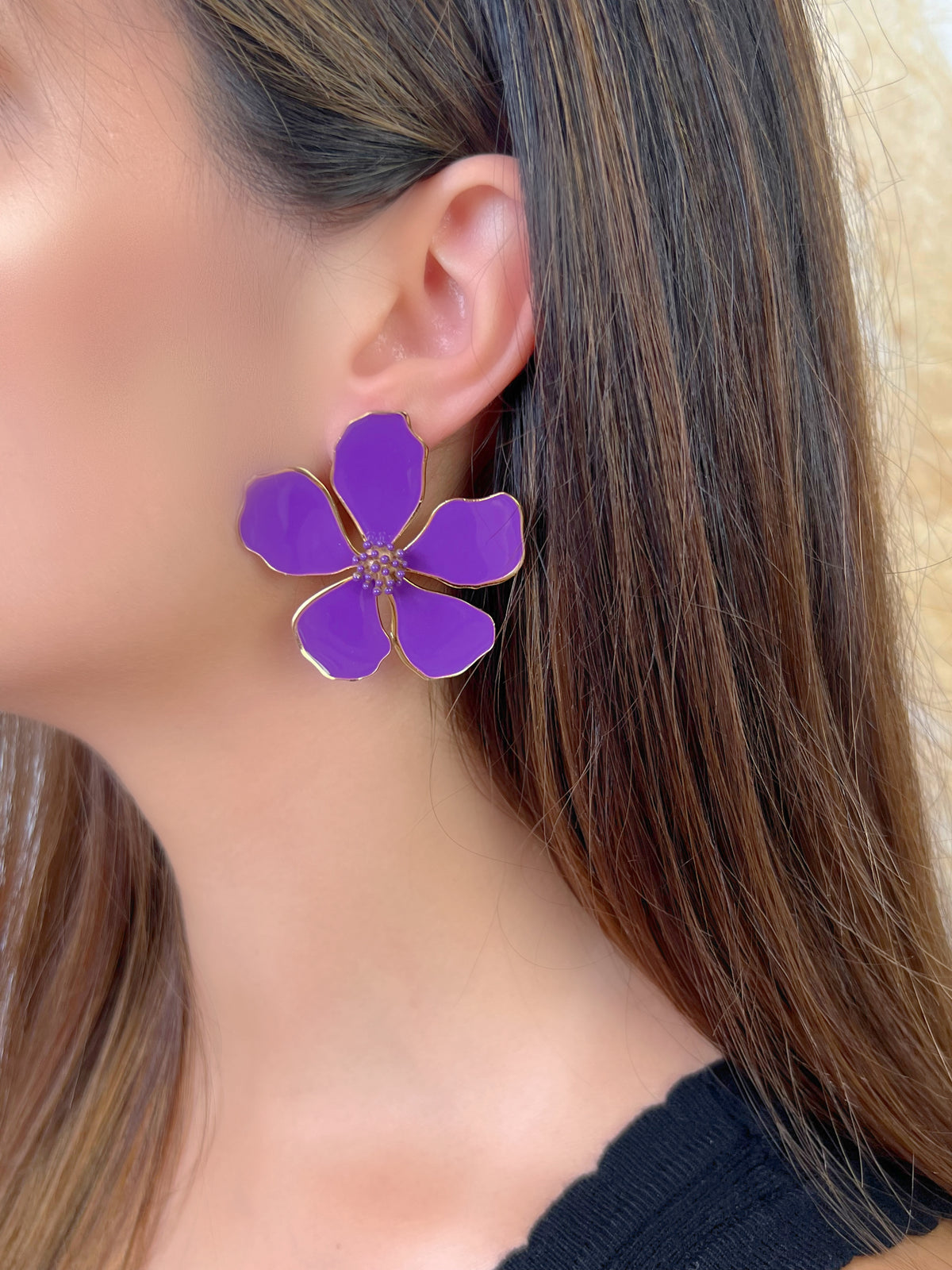 Boucles d'oreilles violettes : Belna