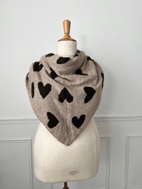 Écharpe triangle marron et taupe : Swan