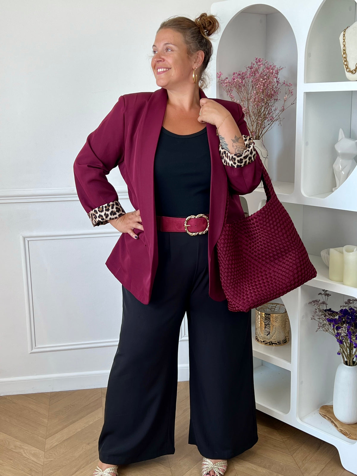 Blazer prune grande taille : Leonora