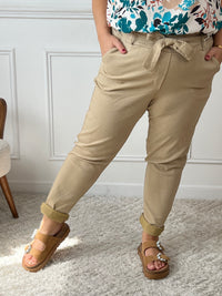 Pantalon camel clair Grande taille : Diego