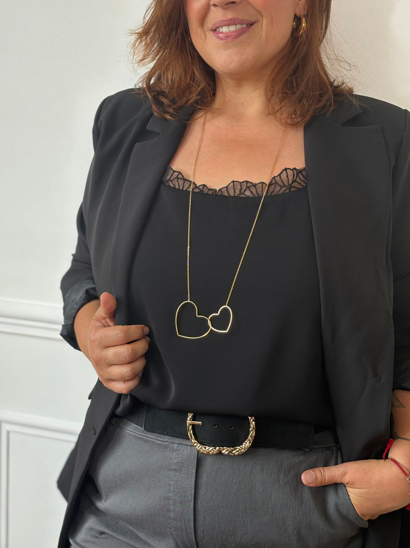 Collier long ajustable doré : Marcy