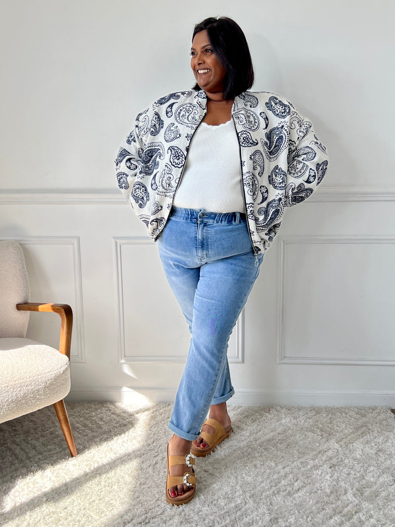 Veste écrue à motifs : Balia