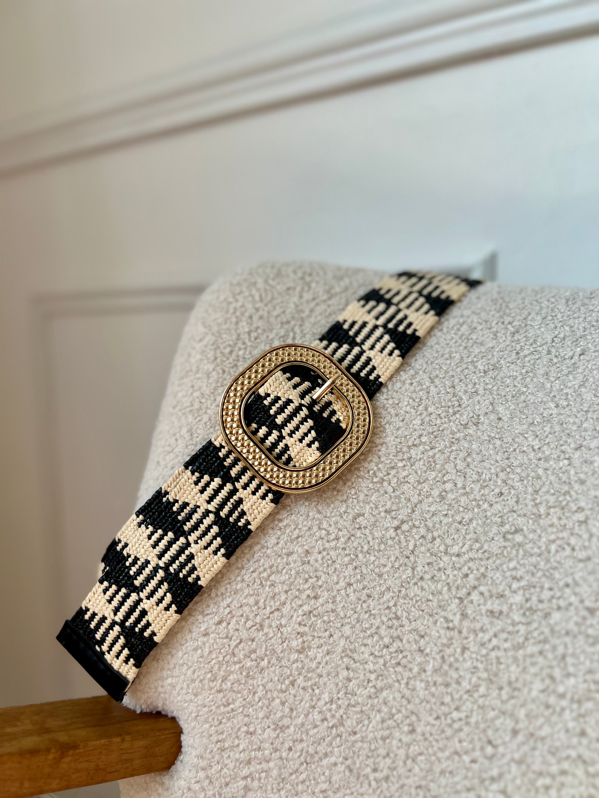 Ceinture beige et noire grande taille : Aldia