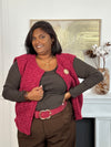 Veste moumoute bordeaux grande taille  : Tinia