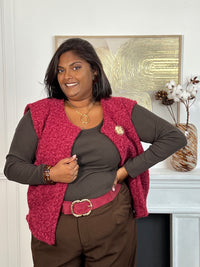 Veste moumoute bordeaux grande taille  : Tinia