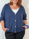 Gilet bleu marine Made in Italie curve : Caroline