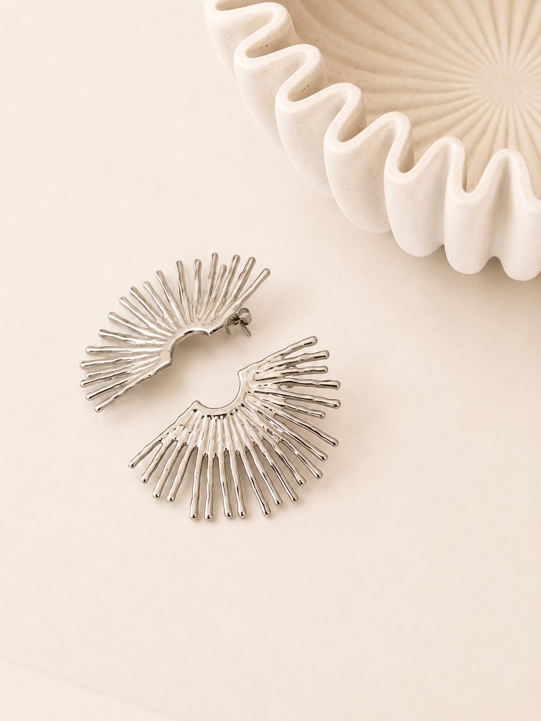 Boucles d'oreilles argentées : Solea