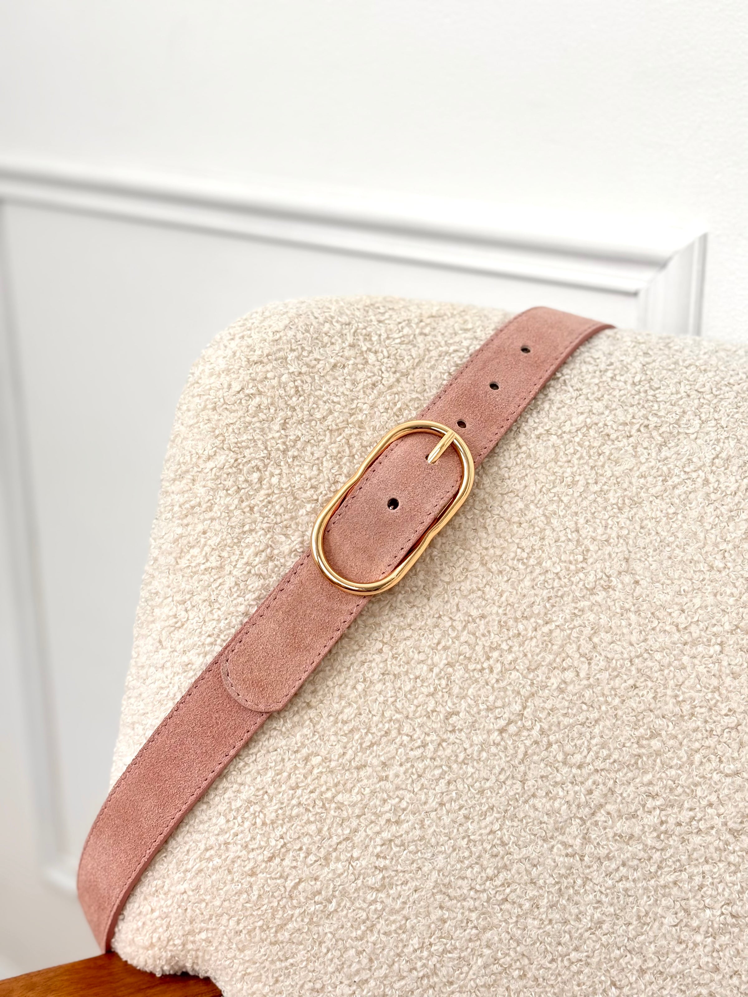 Pink leather belt: Jules