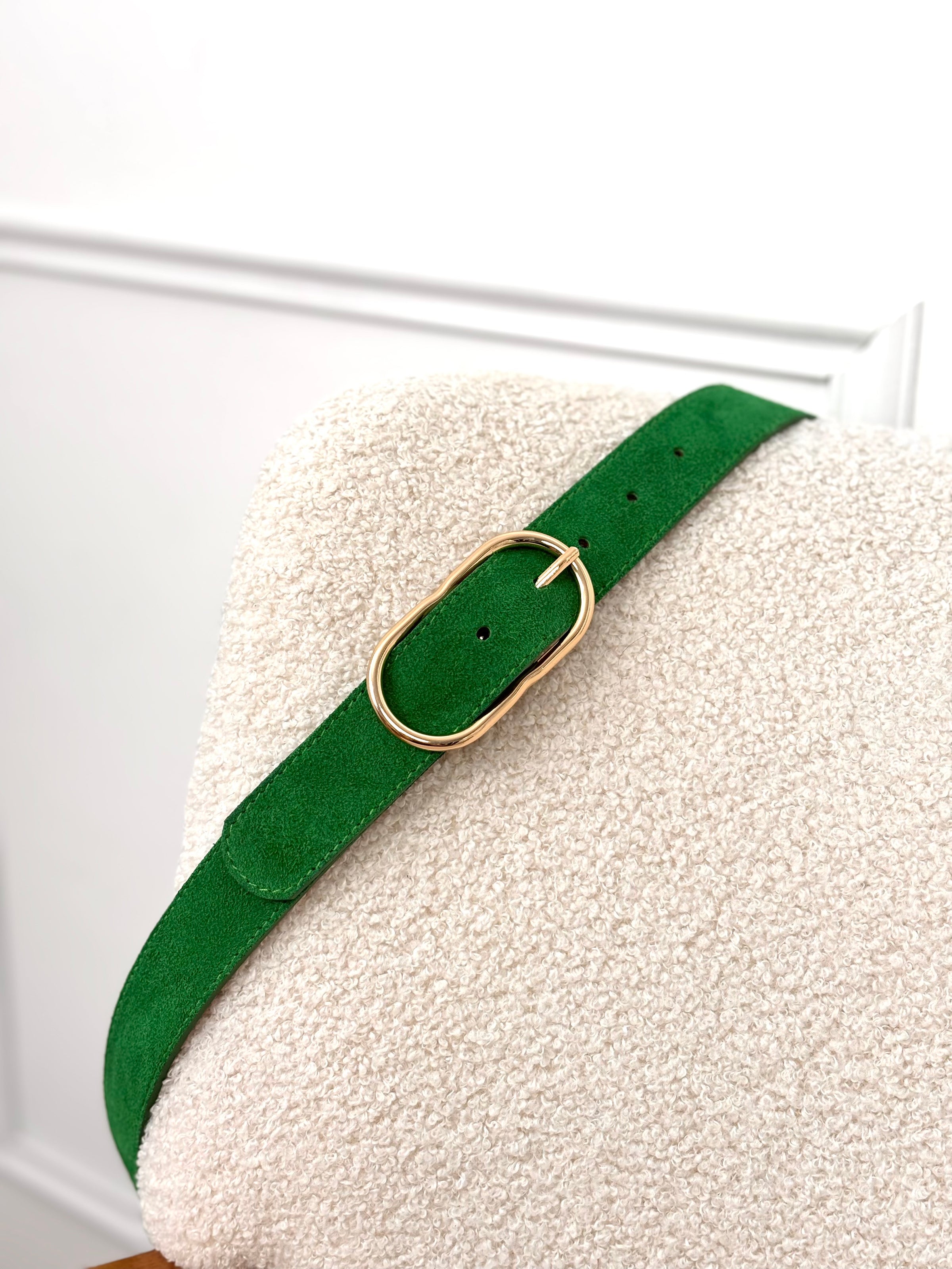 Green leather belt: Jules