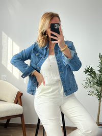 Veste en jean bleu clair : Syrine