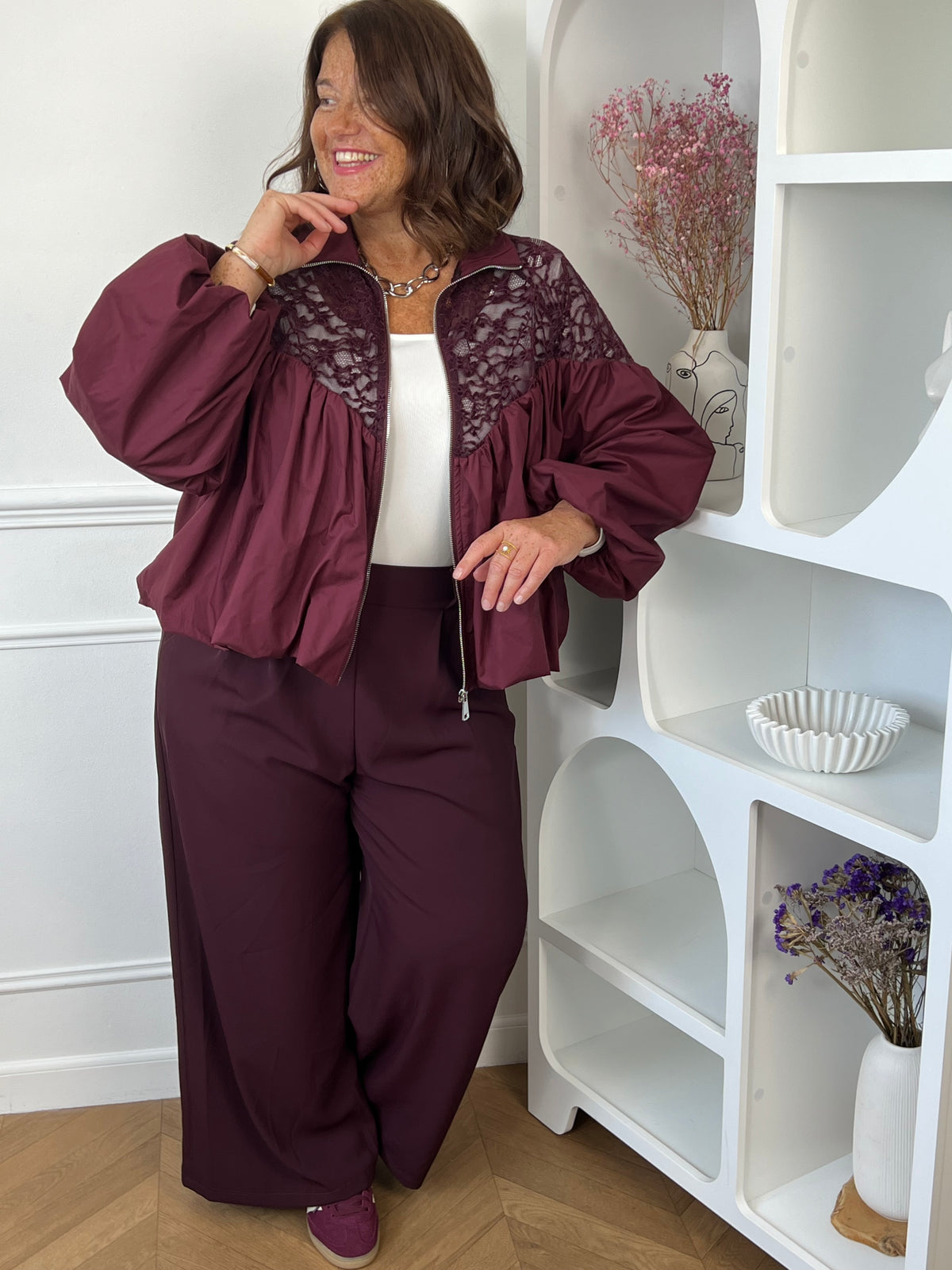 Veste bordeaux grande taille : Lilia