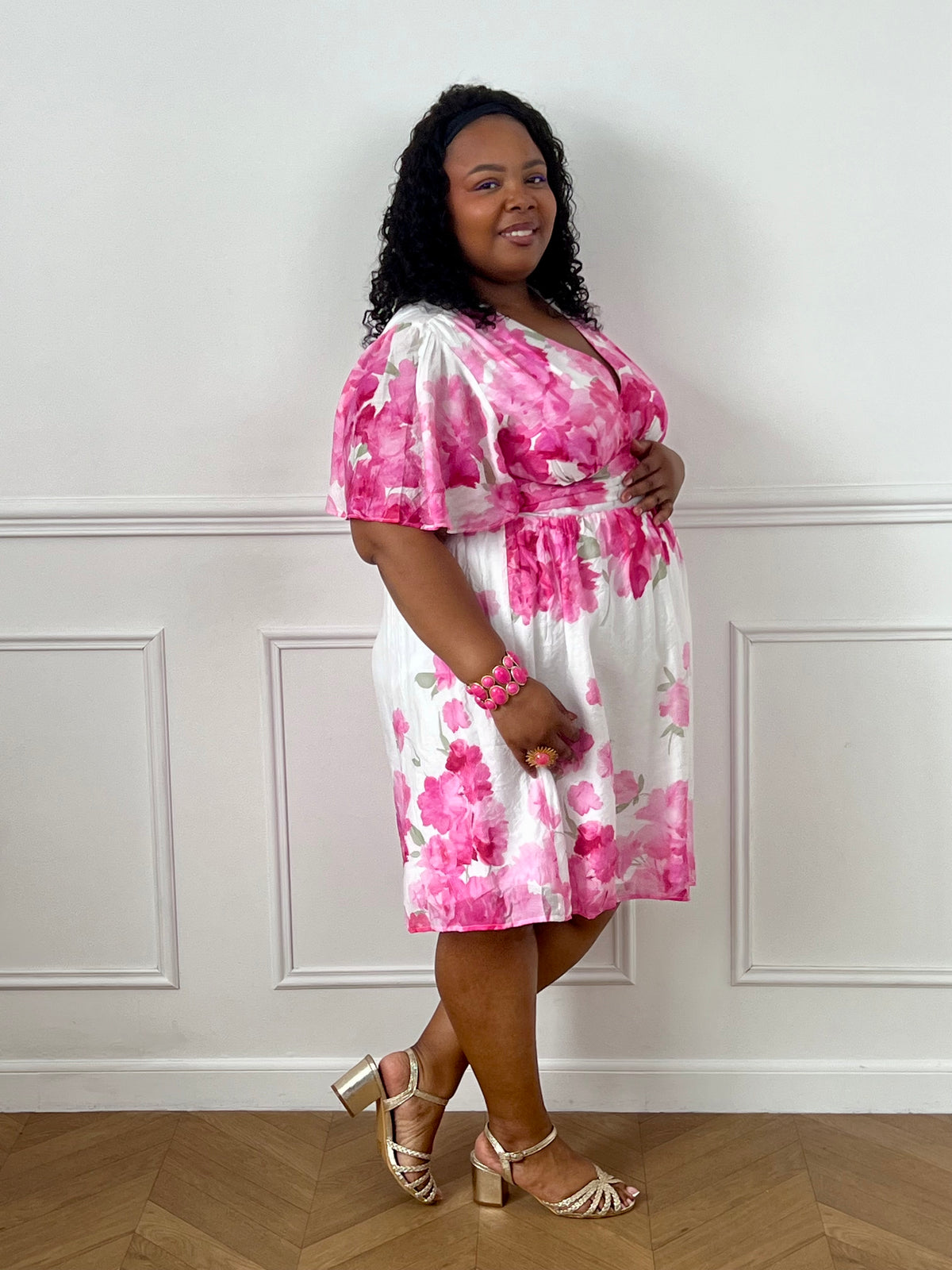 Robe courte fleurie grande taille : Rossano