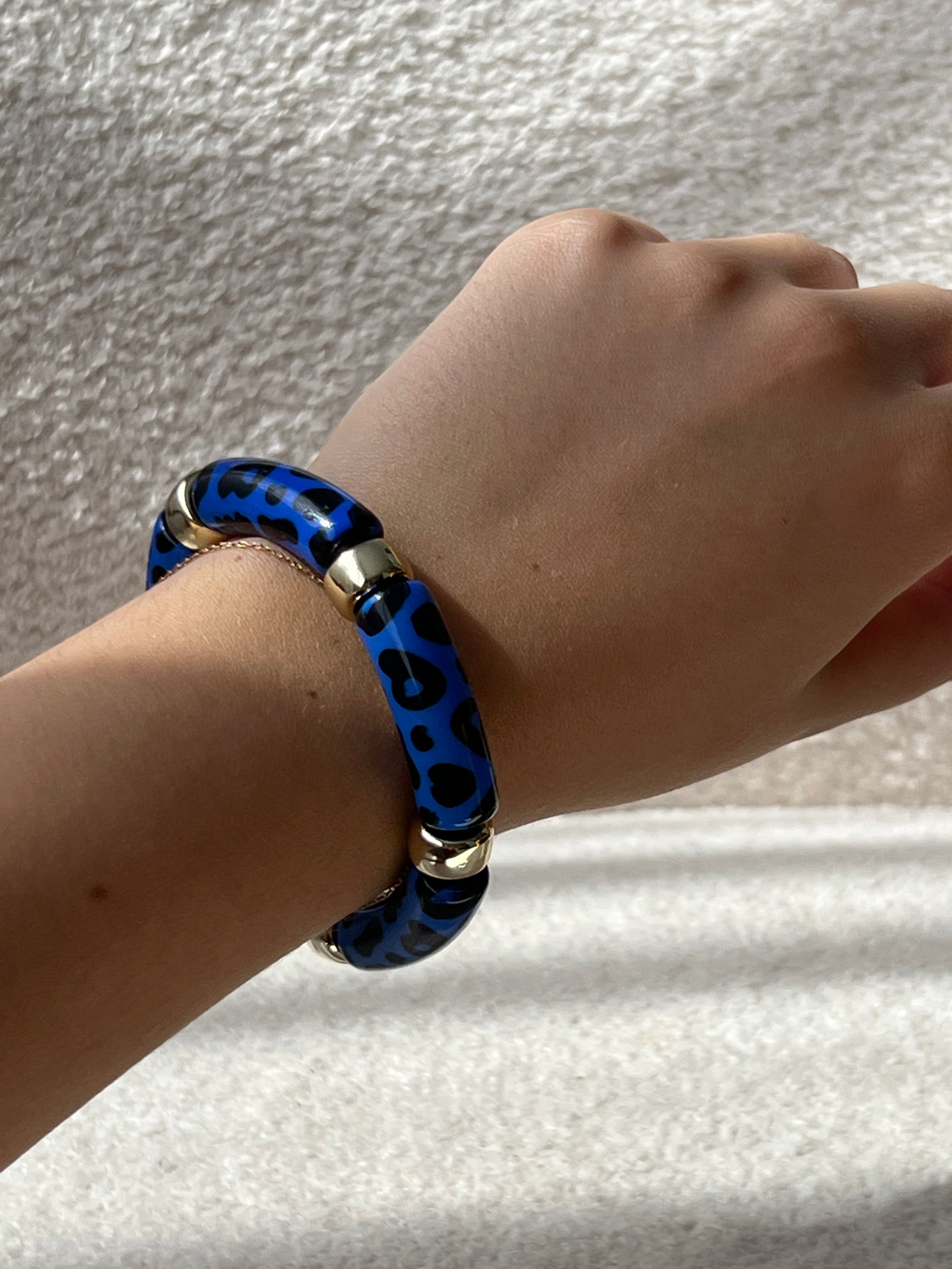 Bracelet bleu léopard : Giulia