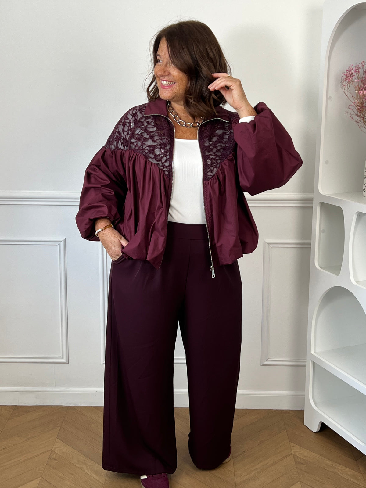 Veste bordeaux grande taille : Lilia