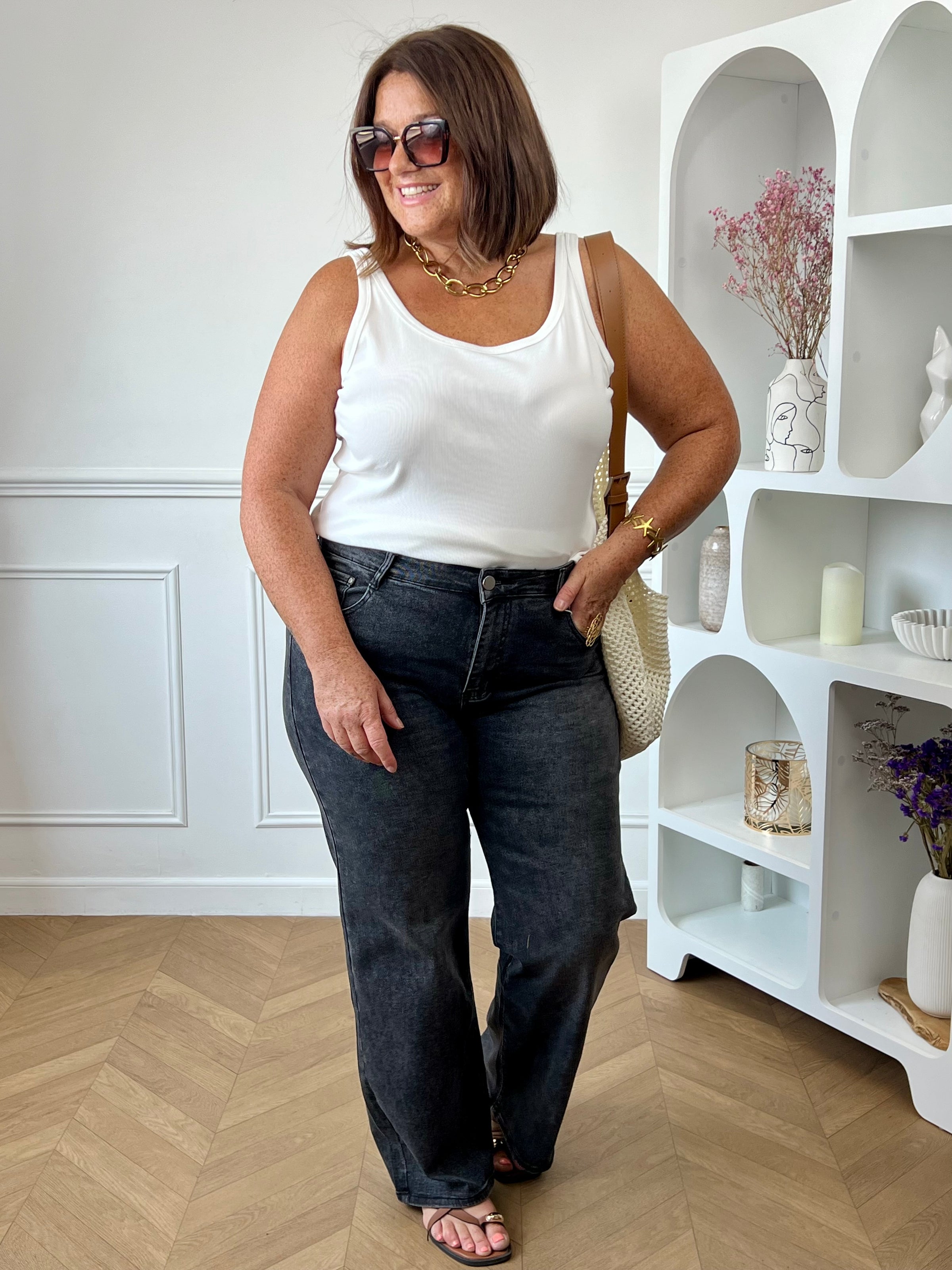 Jean gris foncé grande taille : Morgana