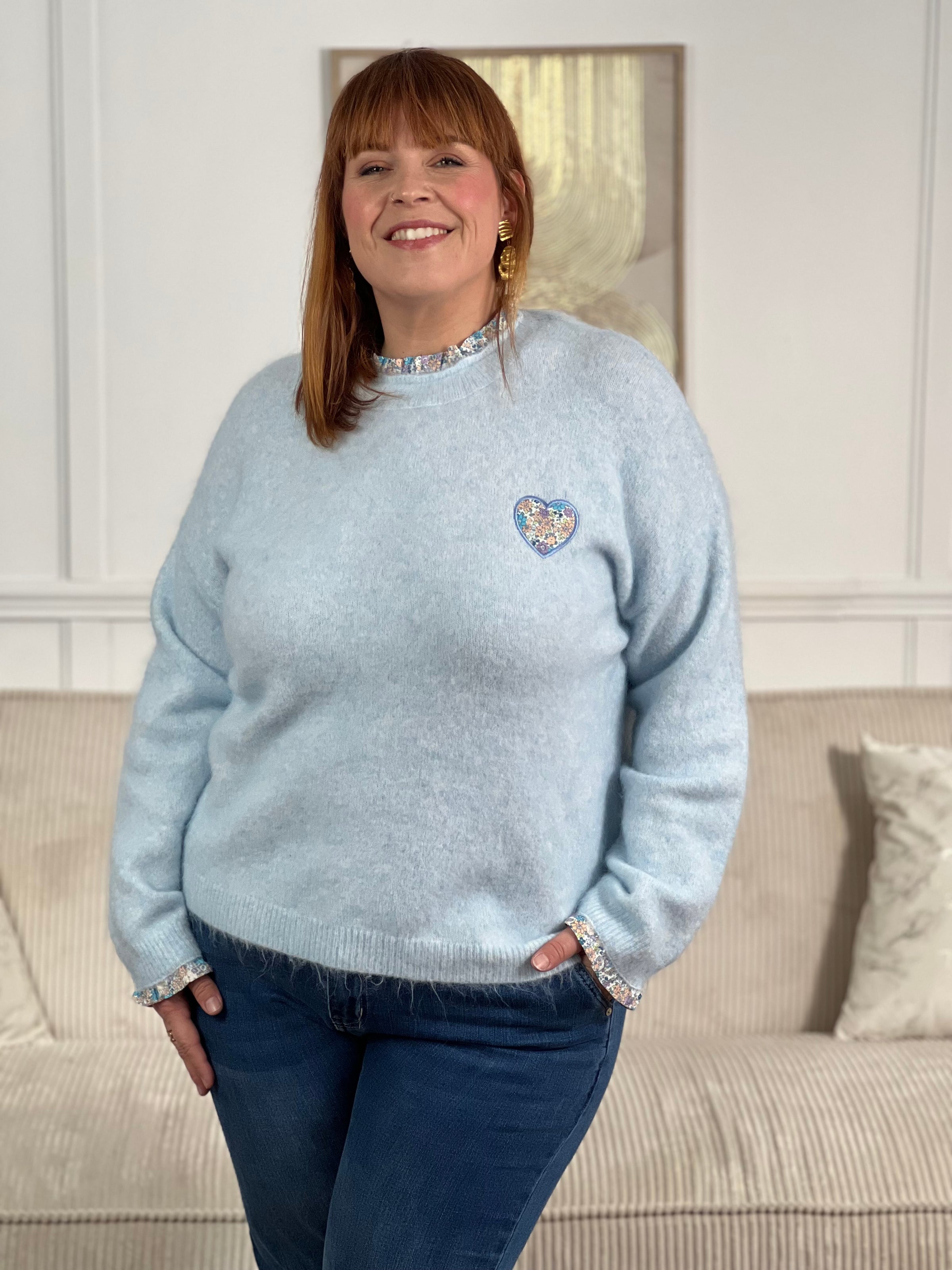 Pull bleu grande taille : Zoe