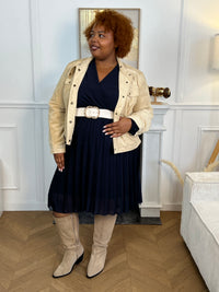 Robe courte bleu marine grande taille : Ophelie