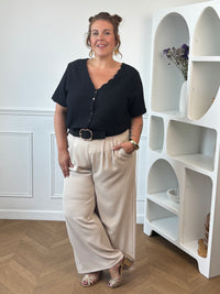 Chemise noire en gaze de coton Curve : Kira