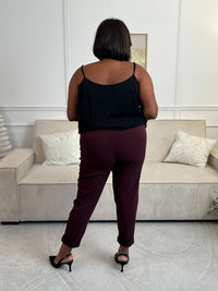 Pantalon bordeaux grande taille : Diego