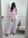 Pantalon rose gaze de coton : Jolina