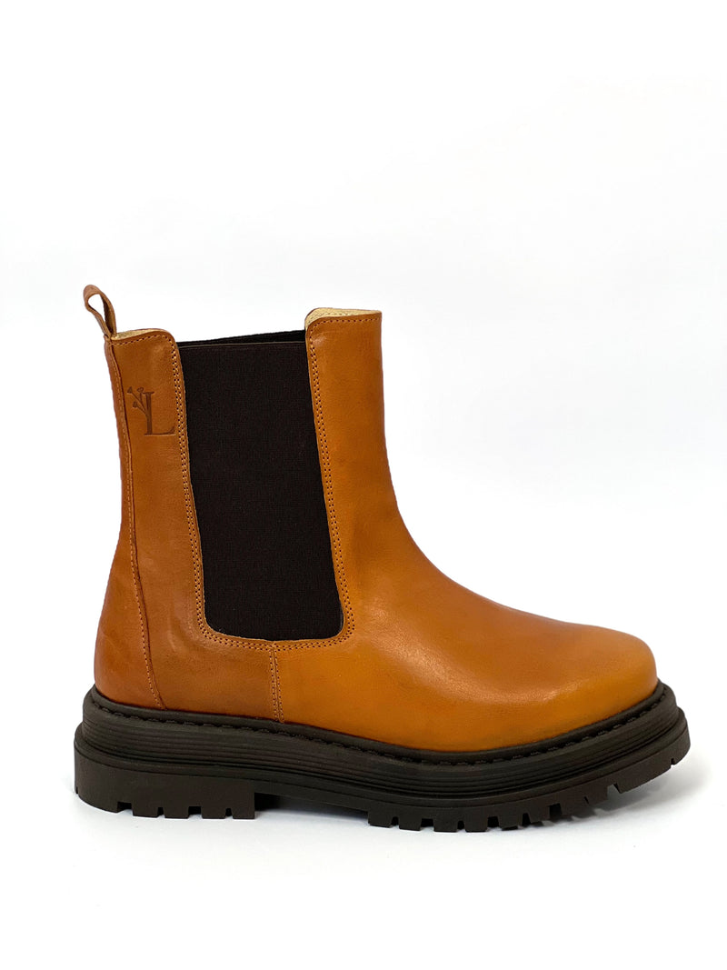 Bottines Chelsea camel pieds larges : Mila