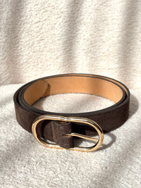 Brown leather belt: Jules