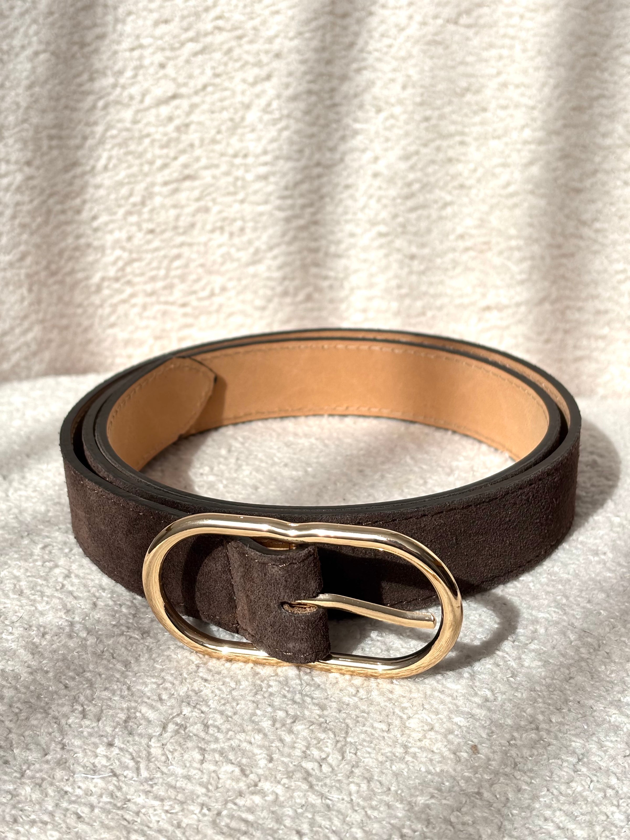 Brown leather belt: Jules