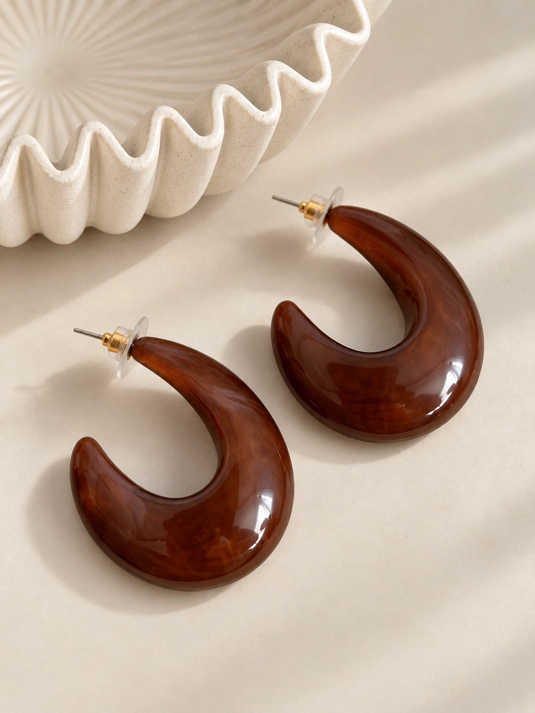 Boucles d’oreilles marron : Cyrene