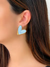 Boucles d'oreilles bleue et dorée : Ema